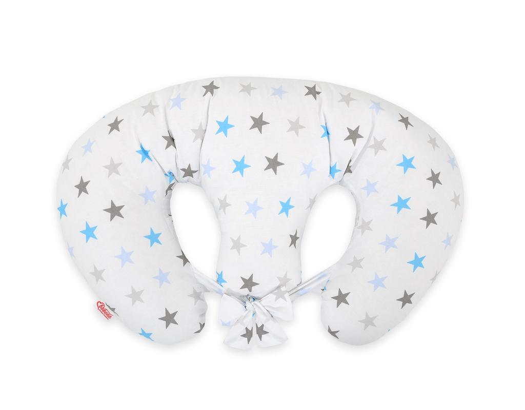 Twin Feeding Pillow + Removable Cover - Gray-blue Stars