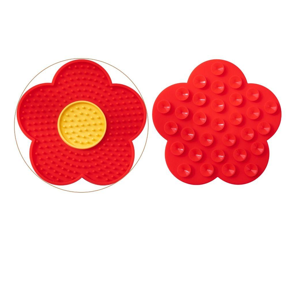 Sunflower Shaped Cat Lick Pad Suction Cup Silicone Cat Placemat Dog Feeding Pads  Small Animal
