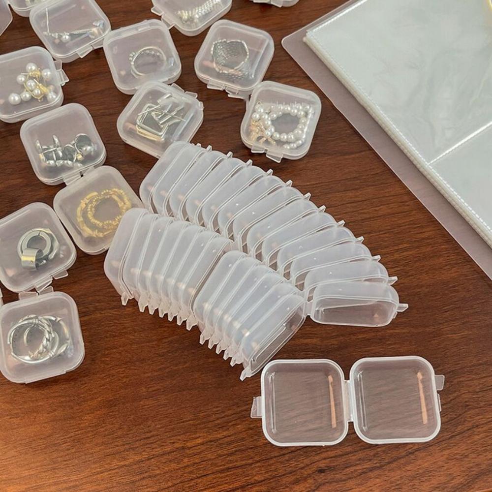 Transparent Jewelry Storage Box Multifunctional Mini Storage Earplug Box Portable Ring Earrings Necklace Storage Box