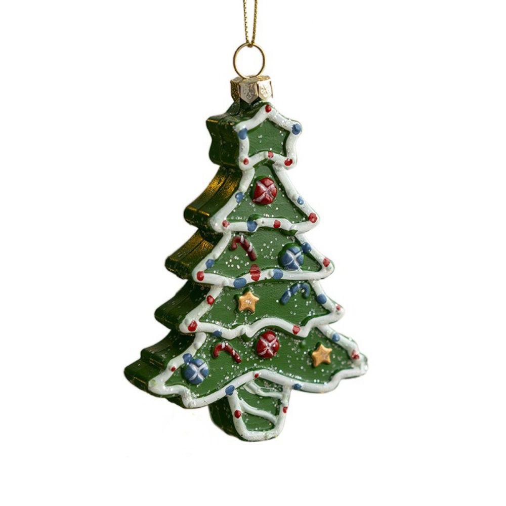 PVC Christmas Tree Decoration Painted Christmas  Pendant Car House Snowman Wreath Pendant  Party