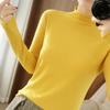 Spring and Autumn New Women's Knitted Sweater Winter Half High Neck Bright Silk Bottom Sweater Loose Women's Sweater