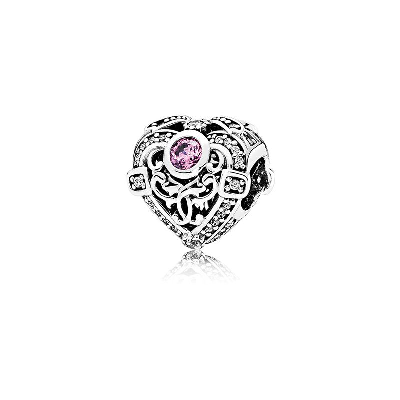 Pandora Heart-shaped design 925 silver pendant for men and women, couple model, silver 791964CZO