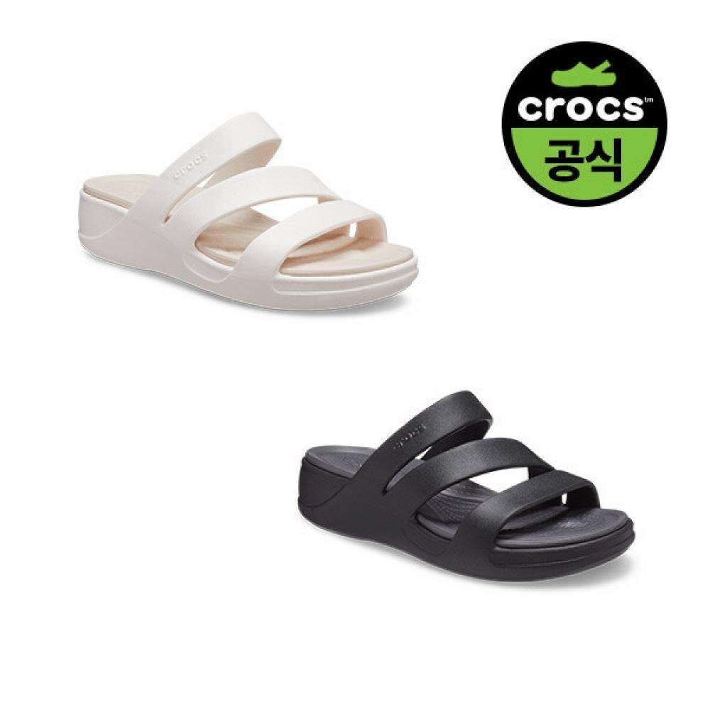 

Crocs Women Boca Strappy Wedge 2)OYSTER(Z159)/W8(250)