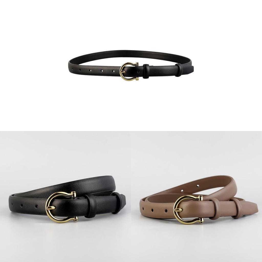 Classic Leather Woman Belt For Denim Pants With Alloy Buckle For Casual Wear