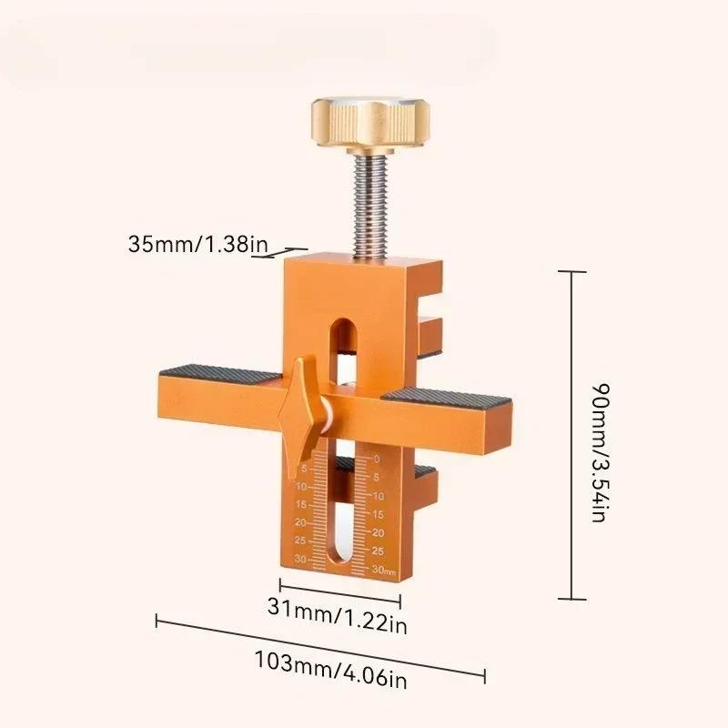 

Woodworking Cabinet Door Installation Jig,Door Panel Installation Rebounding Device Drilling Tool 2 in 1 Quick Positioning Tool