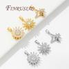 Fashion Crystal Zircon Charms For Necklace 18K Gold Plated Star/Flowers Pendants Accessories DIY Jewelry Making Supplies