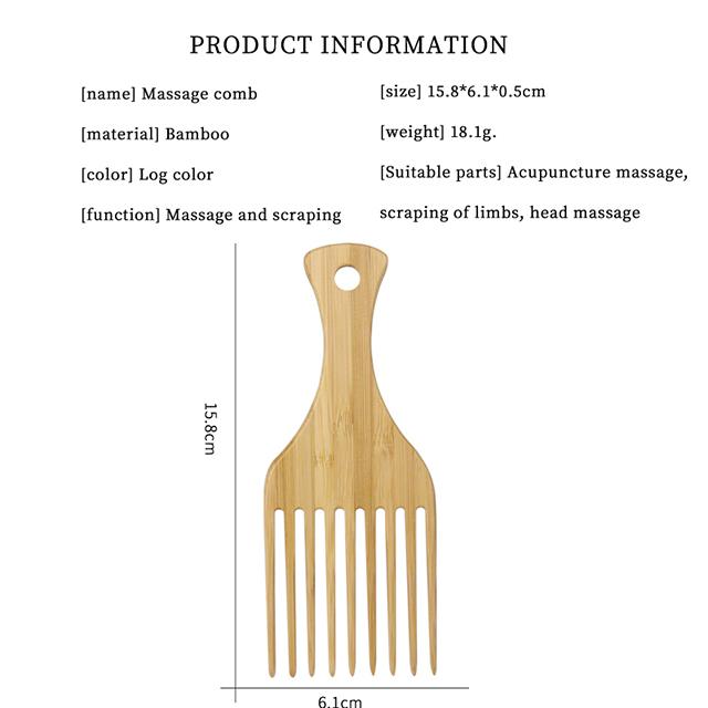 

1 wooden and bamboo wide teeth inserted into the comb, curled hair, anti-static salon hair styling tool