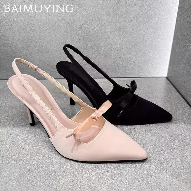 Fashion High Heels Women's Sandals Pointed Toe Shallow Bow Elegant Shoes Fashion Pumps 2025 Trend Spring Dress Party Mujer De Zapatillas