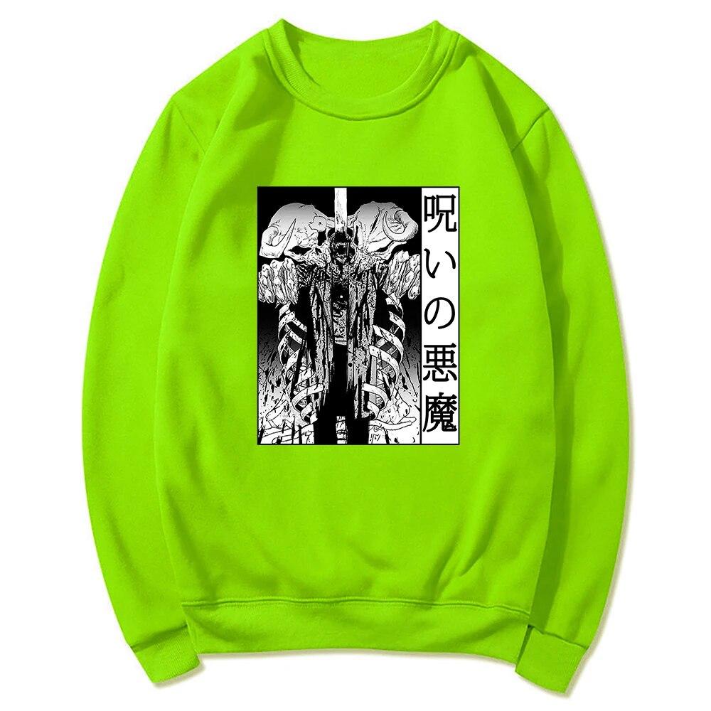 

Толстовки с капюшоном в стиле аниме «Бензопила», манга «Проклятие Дьявола», зима 2022, унисекс/женская толстовка с круглым вырезом, весна/осень, толстовка с рисунком Sudaderas 3XL