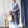 Johnature Women Vintage Bat Sleeve Print Floral Stand Coats Chinese Style Cloths Spring Loose Coats