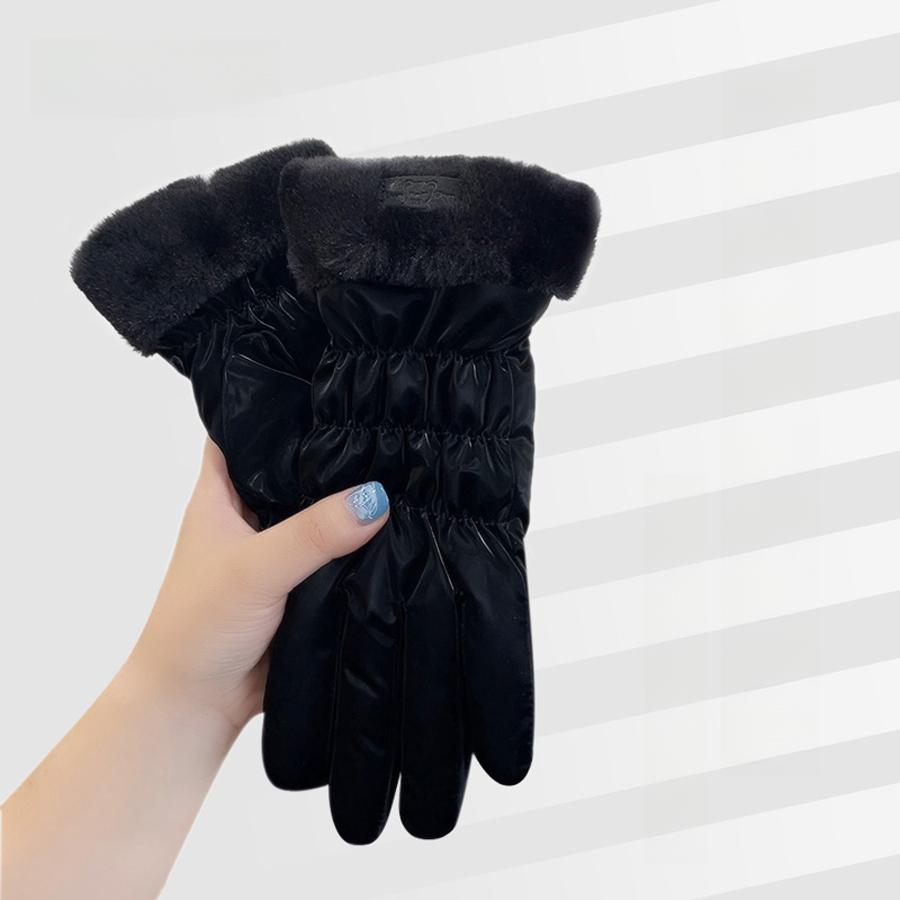 

1 пара сенсорных перчаток для женщин, мягкие, теплые, ветрозащитные варежки, уютная подкладка для активного отдыха на велосипеде и в пеших походах чёрный