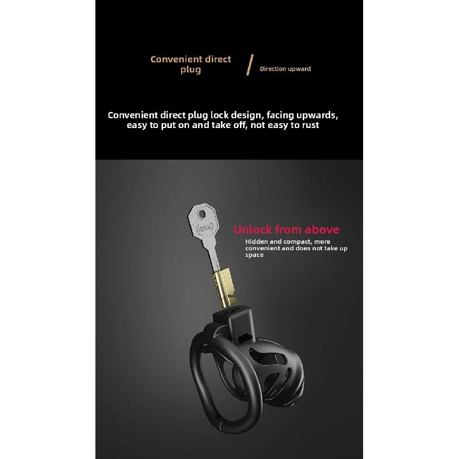 BDSM Male Penis Lock Chastity Cage with Lock 3 Rings Resin Virginity for Men Breathable Cock Ring Penis Restrain Adult Sex Toys