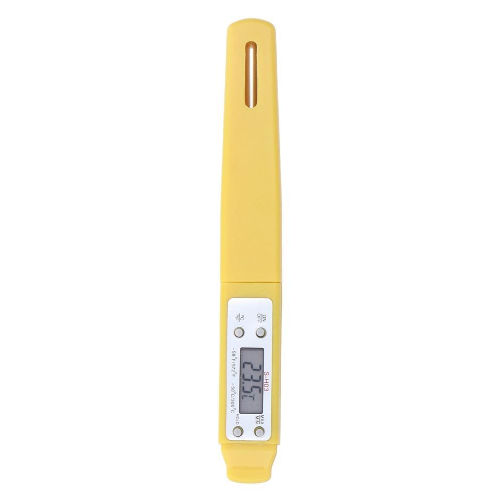 

Automatic Calibration Digital Food Thermometer High Accuracy Instant Reading Kitchen Cooking Temp Gauge Probe Type Pocket жёлтый