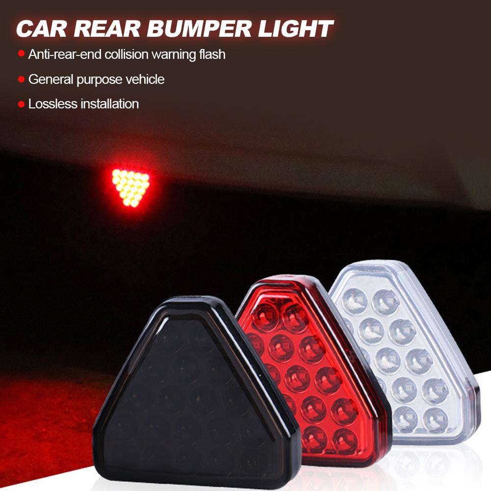 12V Car F1 Style Triangle Red LED 3rd Rear Bumper Tail Stop Strobe Light Universal Car Center Brake Lights Accessories