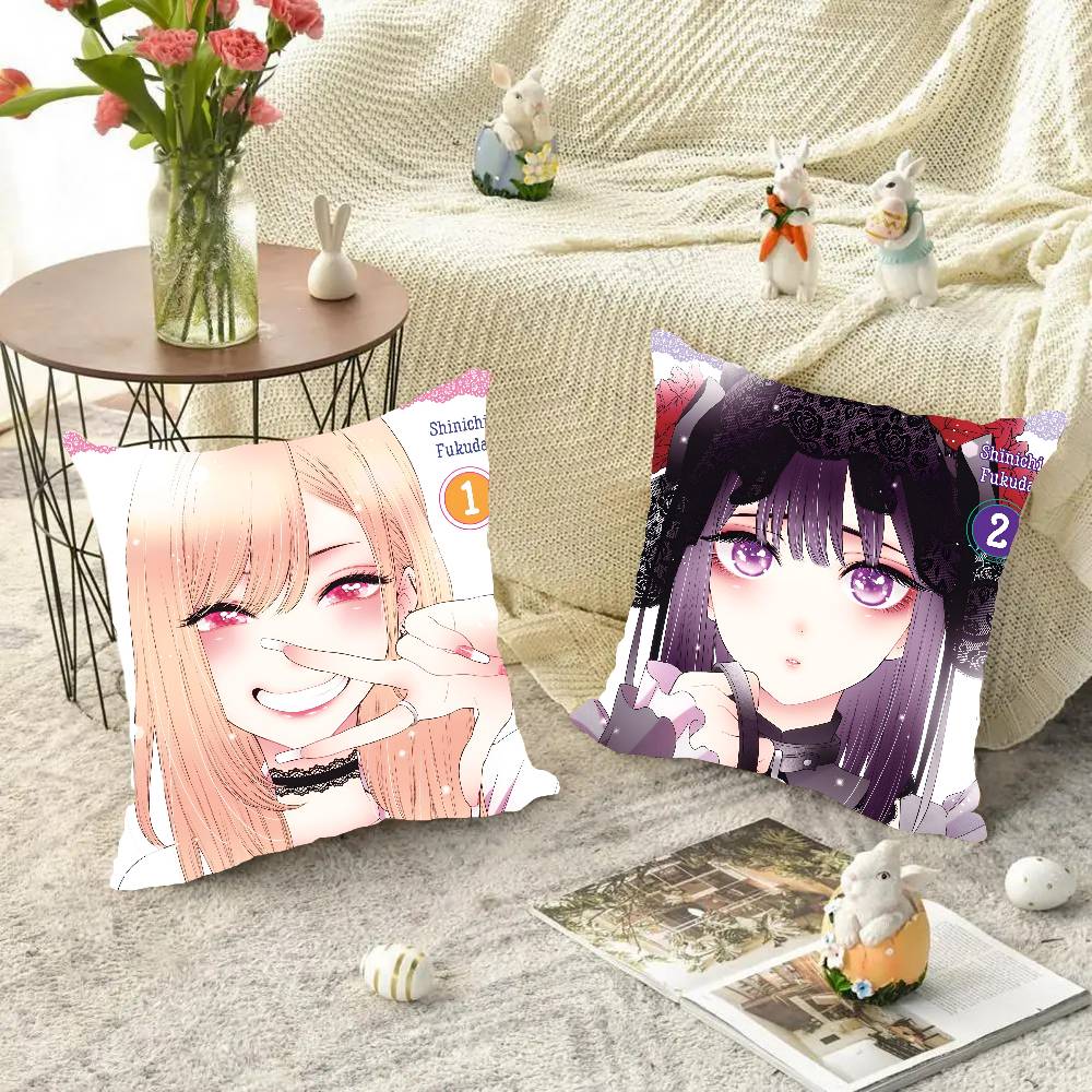 My Dress-Up Darling Anime Pillow Case Square Pillow Bedroom Sofa Leisure Comfort Cushion Car Living Room Home Decoration