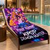 Custom Name KPop Demon Hunters Beach Towel Personalized Text Soft Towel Swimming Travel Bath Gift