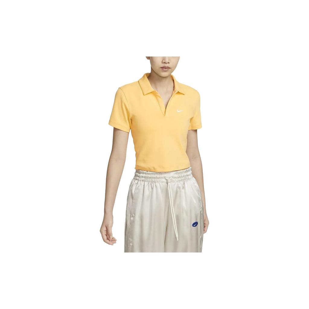 Nike Sportswear Essential Solid Casual Short Sleeve Polo Shirt Women Tops Elegant-Topaz DV7885-795