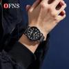 OFNS Men's Waterproof Quartz Watch with Double Calendar