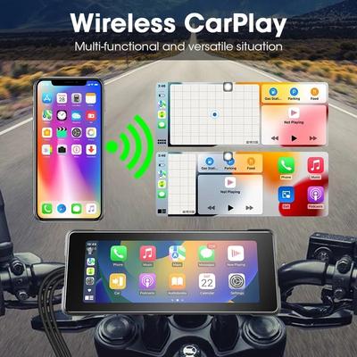 Srnubi 7 Inch Motorcycle Portable Navigation GPS Wireless Carplay Android Auto IP67 Waterproof Motorcycle Touch Screen Display