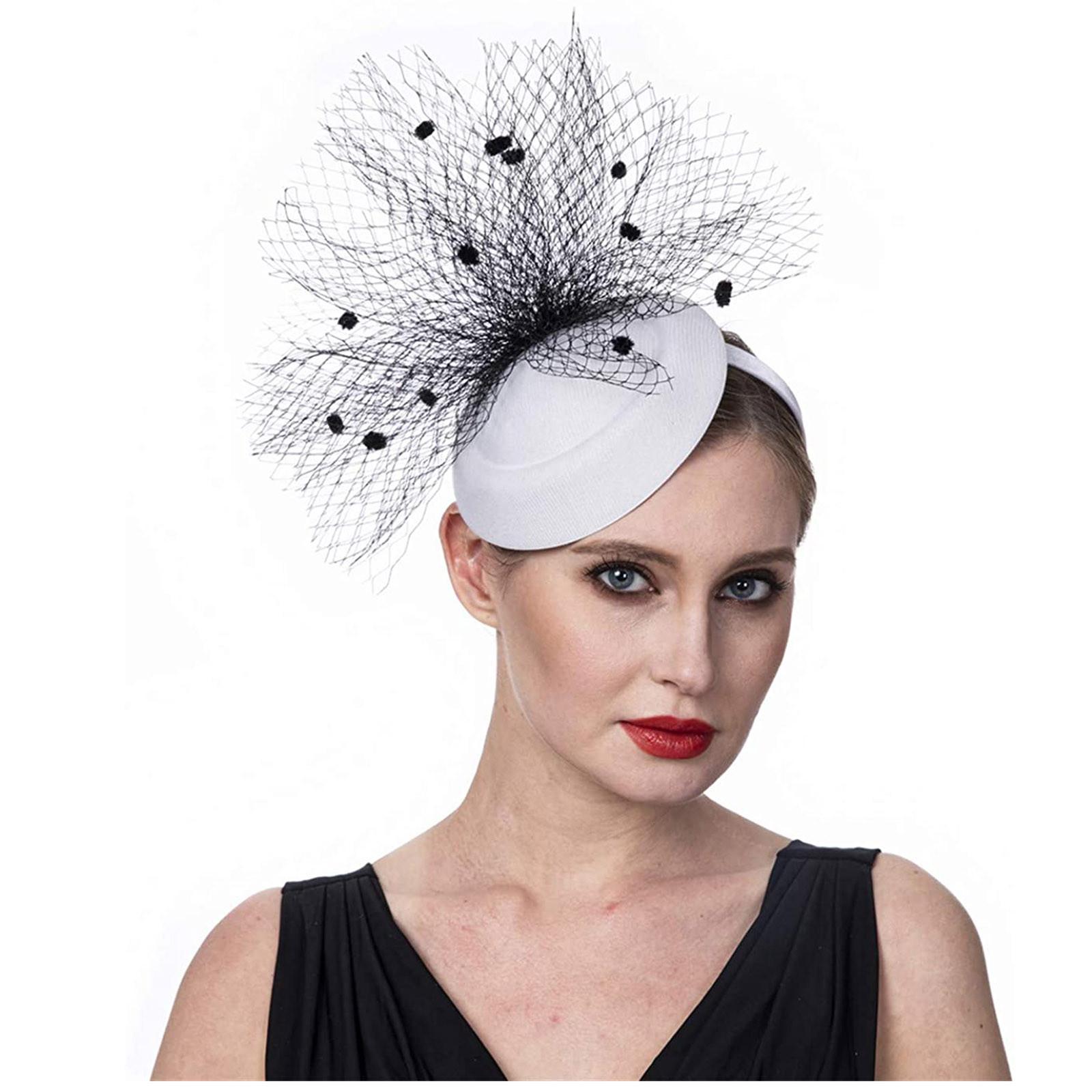 

Женщины Девушки Сетка Чародеи Шляпа Коктейльная Вечеринка Оголовье Головной Убор Свадебная Шляпа One Size белый