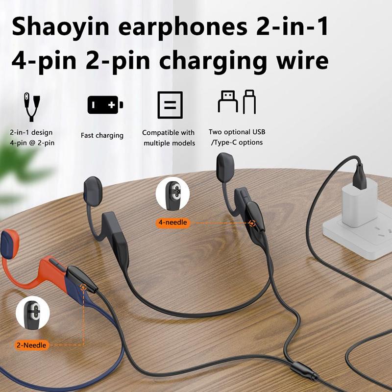 Cablu de Încărcare Rapidă USB Tip-C 2 în 1 pentru Căști Shokz AS800/S810/S710 Openswim Pro Conducție Osoasă Adaptor Magnetic de Încărcare