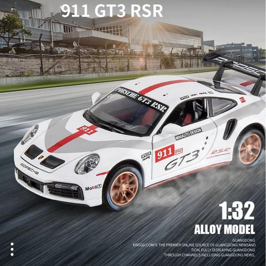 1/32 Porsche 911 GT3 RSR Sportwagen Spielzeug Legierung Druckguss Maßstab Modell Simulation Racing Pull Back Radaufhängung Sammlung Spielzeug für Jungen