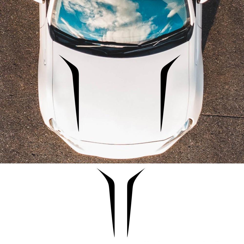 

2 шт. Черные универсальные гоночные полосы на капот Декаль Виниловые наклейки для автомобиля Внедорожника Грузовика