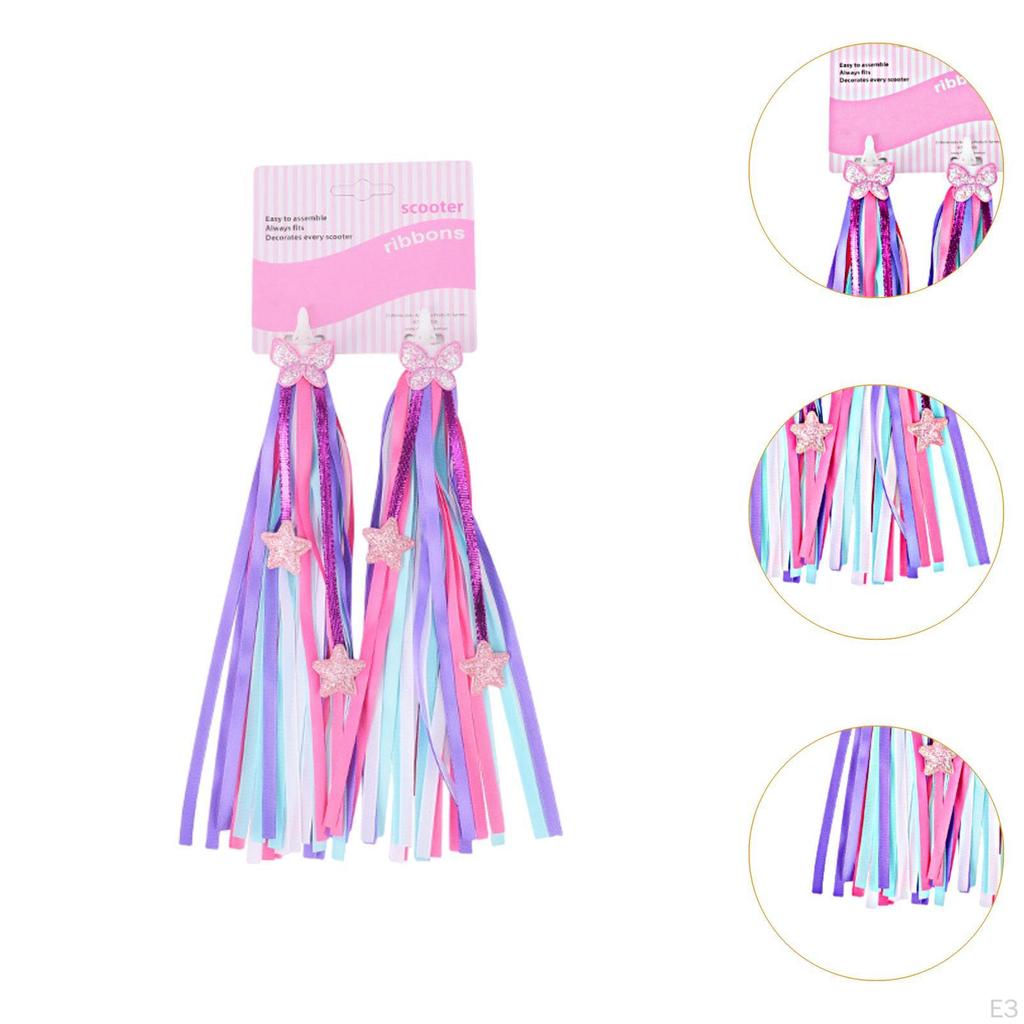 2 Pieces Bichcles Tassels Biños Girls Easy Atect for Bicycle Balance Bike Decoration Children