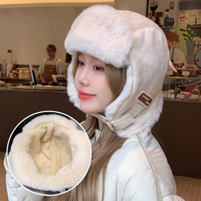 Outdoors Bomber Hat Warm Windproof Ushanka Fur Hat Thick Earflap Bonnet for Men Women