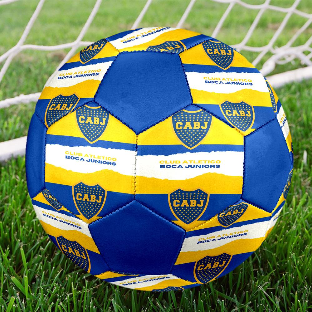 CABJ Boca Juniors Indoor Soccer Ball Colorful All Ages Size 5 Machine Stitched PVC Competition Ready Durable High-Bounce
