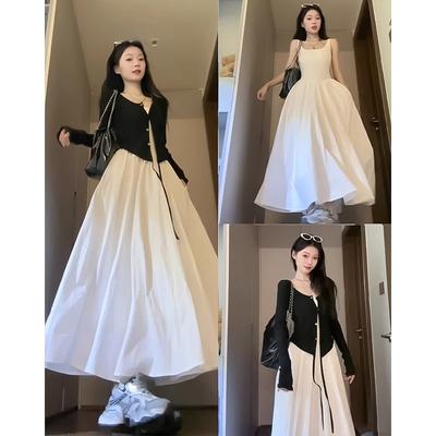 Francouzské bílé šaty na ramínka pro ženy na jaro a léto Nový styl High-end Korejský styl šatů