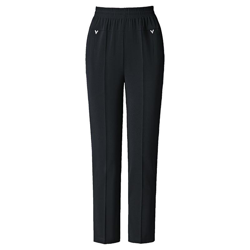 Summer Women's Pants Middle-aged and Elderly Women's Pants Elastic High Waist Loose Grandmother Cropped Pants