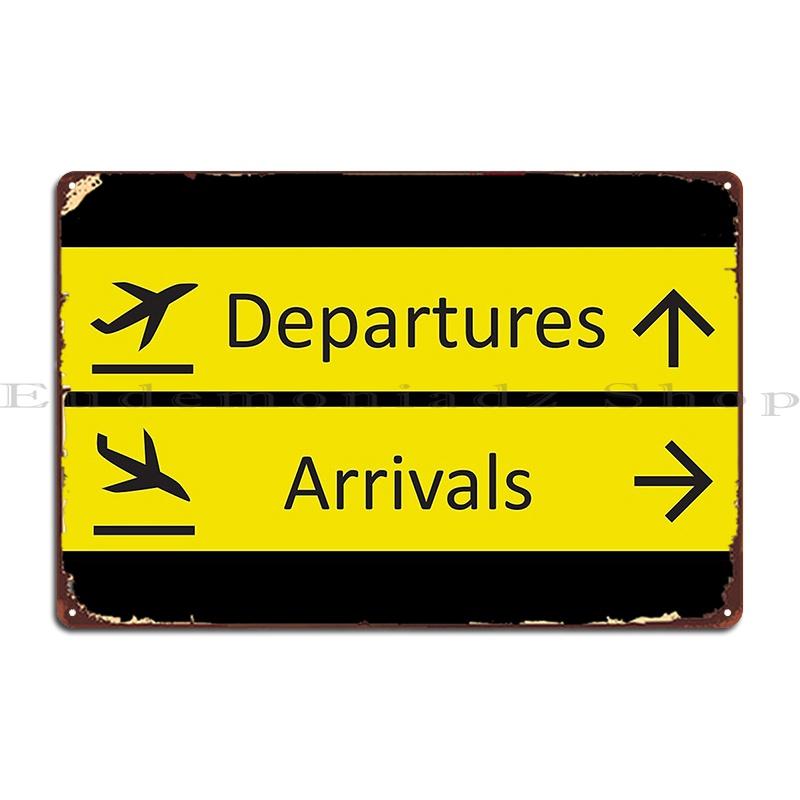 

Departures And Arrivals Airport Sign Metal Sign Cinema Garage Wall Decor Iron Cinema Tin Sign Poster 7.9x11.8In(20x30cm)