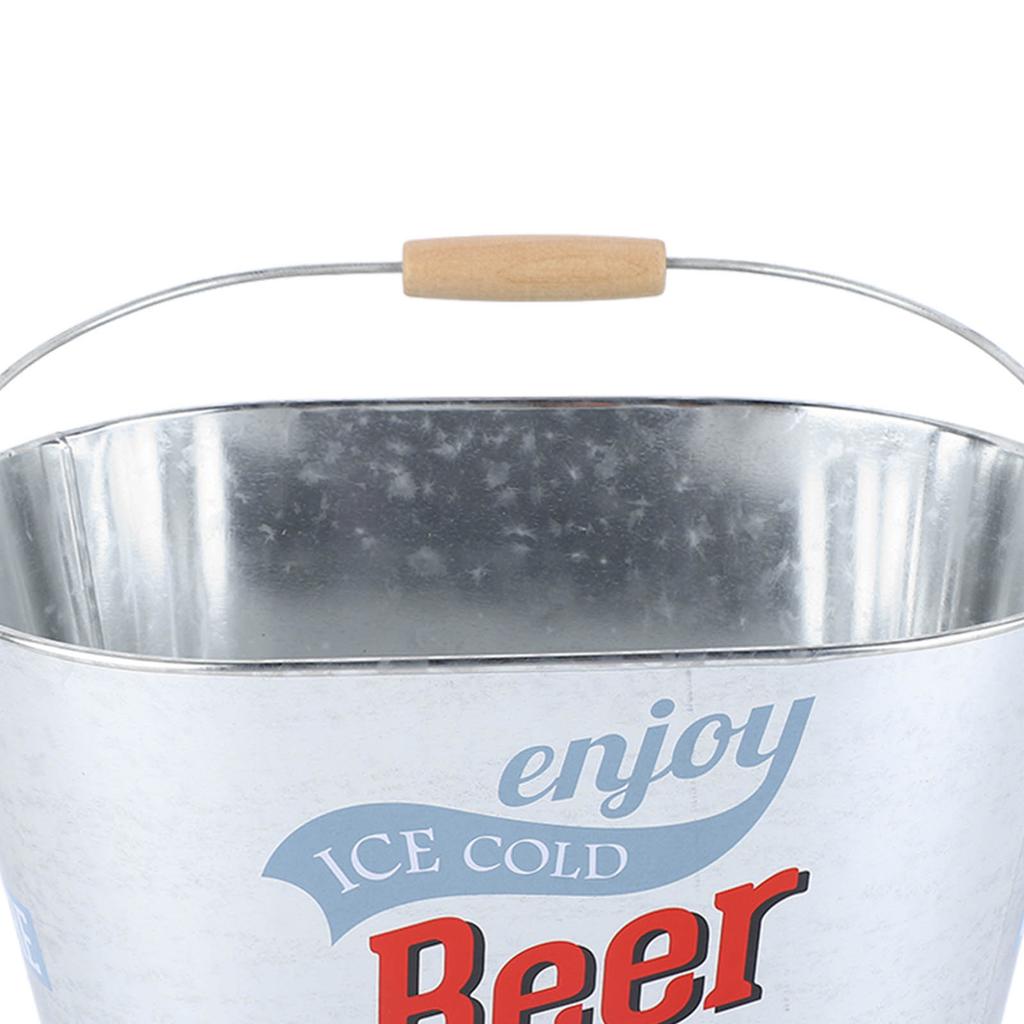 1 Stück Eiskübel mit großer Kapazität, Metall mit hoher Härte, mit bunten Mustern, zum Kühlen von Bier, Champagner, Bar, Home Party, unverzichtbar