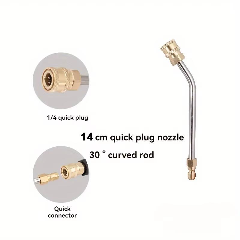 Heavy Duty Metal Pressure Washer Extension Wand 30°/90°/120° Bend Heads 1/4" Quick Connect - Multi-Scene Cleaning Accessory