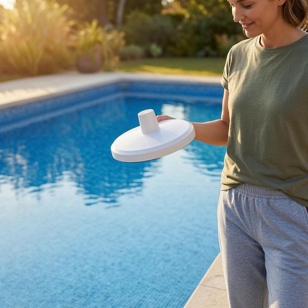 White Pool Skimmer Vacuum Plate Plastic Premium Slim