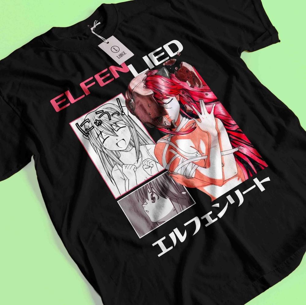 

Elfen Lied Shirt Kaede Tshirt Lucy T-Shirt Nyu Tee Kouta Mariko Kurama Kukuzawa L
