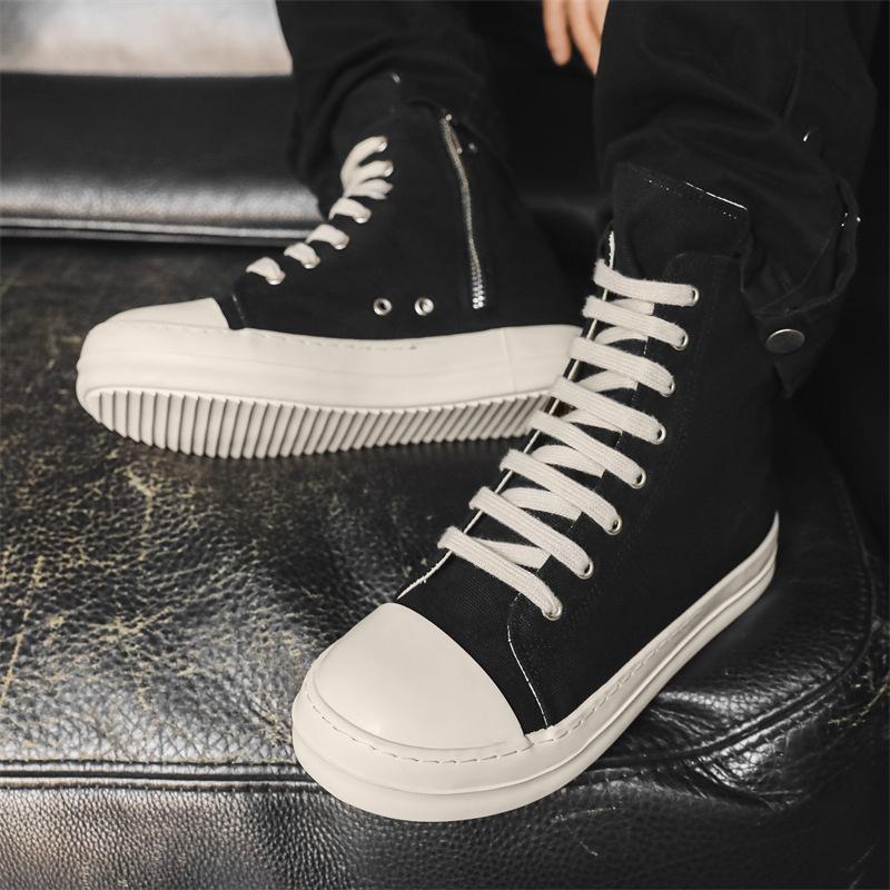 Hohe Nischen-Board-Schuhe neue amerikanische Seitenreißverschluss trendige coole Street-Espadrilles Paar-Stiefel X