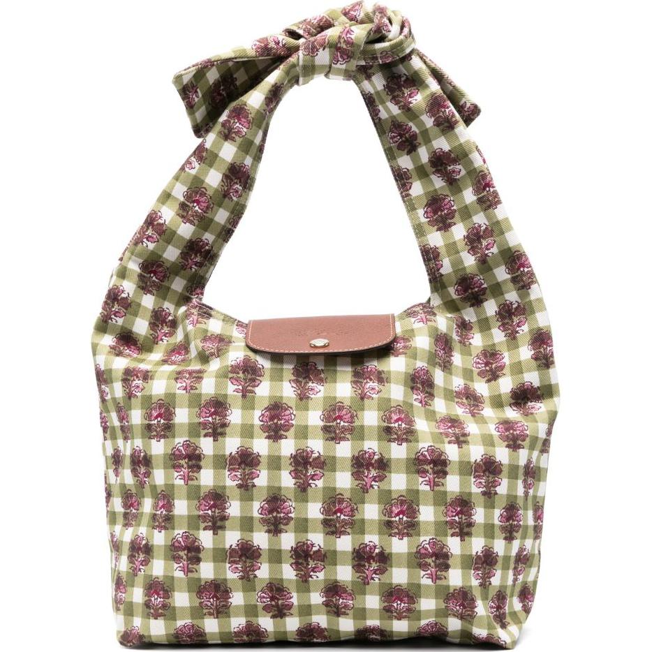 Longchamp Le Pliage Printed Snap Flap Fabric Tote Bag Medium Women Tote Bags Artichoke-Green 10303HGGM04