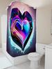 Iridescent Heart Shower Curtain - Waterproof, Mildew-Resistant, Machine Washable For Vibrant Bathroom Decor