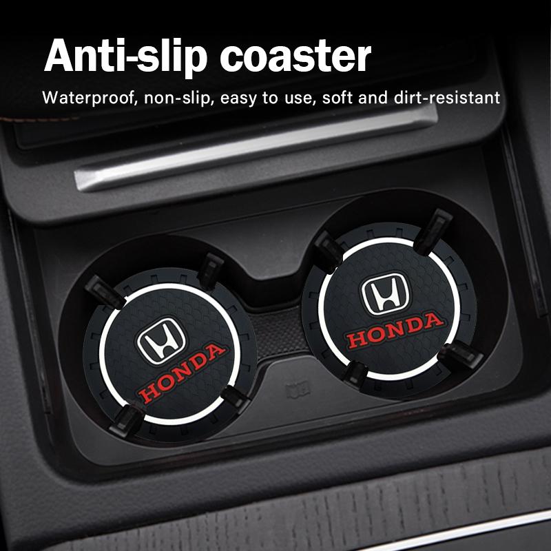 1/2pcs Silica Gel Car Coaster Water Cup Anti-slip Pad for Honda Civic Xrv Hrv Crv Brv City Accord Fit Jazz Insight Pilot Passport Stepwgn