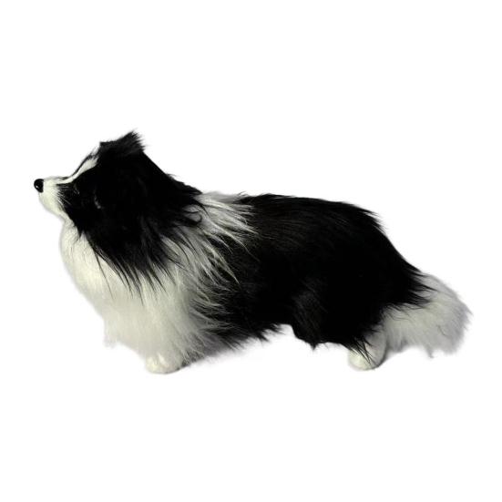 Simulert Plysj Schäferhund Modell Livaktig Mini Hundeleke Utstoppet Dyr Dukke Hjem Kontor Skrivebord Dekorasjon Ornament