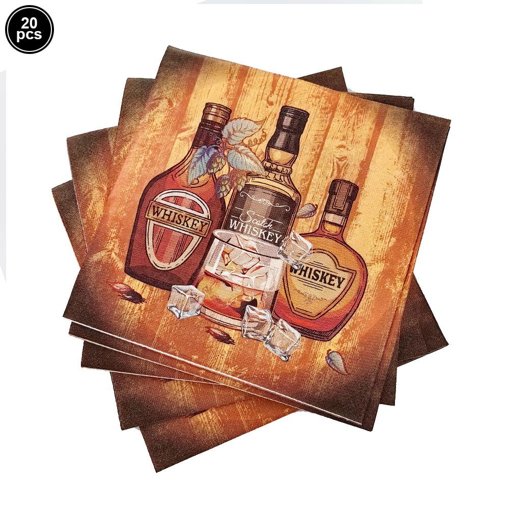 Whiskey Party Decor Whiskey Beer Bottle Glass Cup Balloon Banner Whiskey Honeycomb Table Decor Men Women Birthday Party Supplies