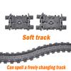 City Trains Flexible Tracks Forked Straight Curved Soft Rails Track Switch Building Block Bricks Kids DIY High-tech Train Toys