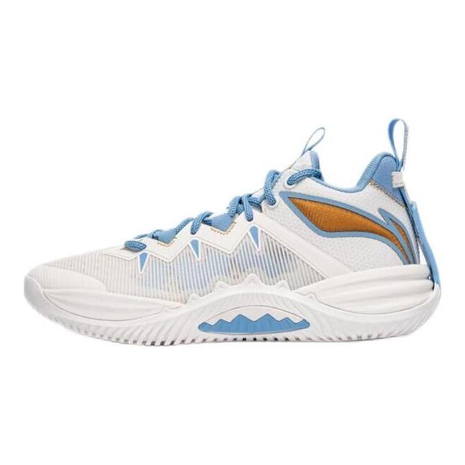 Li Ning Cushioning Slip Resistant Rebound Low Top Basketball Shoes Men's Ivory ABFV017-4