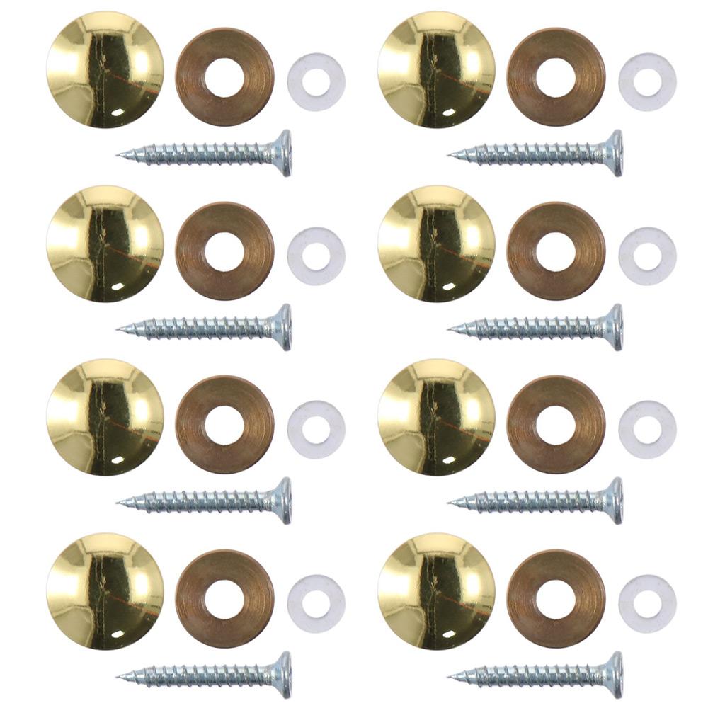 8Pcs Durable Polished Gold Mirror Screws 10mm/12mm/14mm/16mm/18mm Decorative Caps Decorative Screws