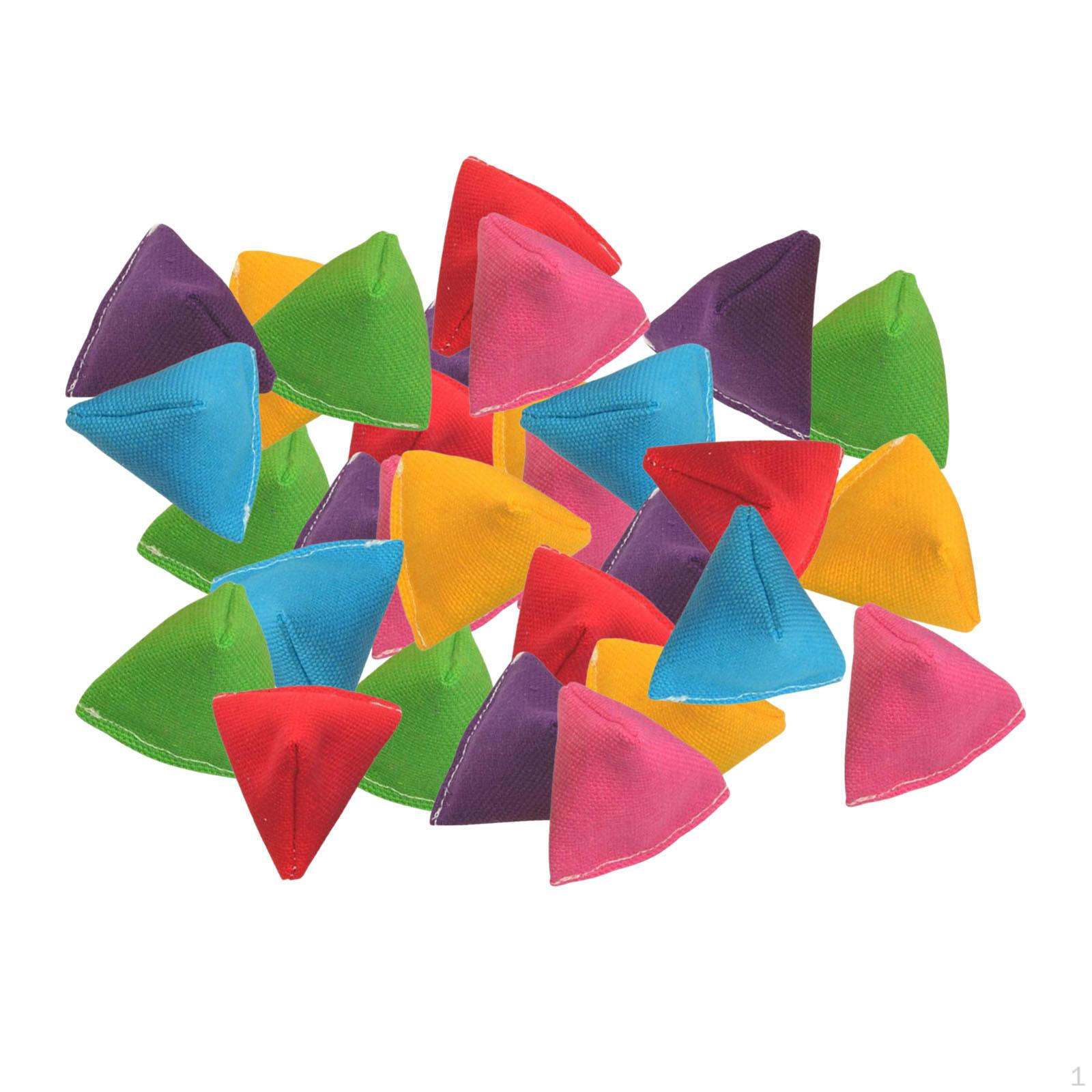 

30 Pieces Triangular Beanbag Mini Sandbag Educational Catching Toss Bag Kids Throwing Bean Bags for