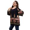 Halenka velké velikosti 5XL Dámská košile s Dlouhým rukávem s květinovým potiskem Halenka pro volný čas Volné oversized dámské tuniky