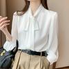 Fashionable and elegant chiffon shirt, spring and autumn 2026 new long-sleeved top for women