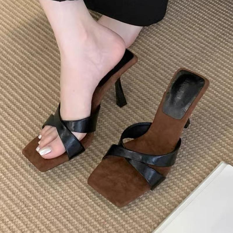

Fashion High Heels Women Slippers Fashion Elegant Shoes Luxury Dress Woman Sandals New 2025 Summer Sexy Party Pumps Slides Mujer Zapatos 42